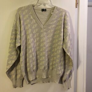 Bocci men's cream/lt.gray Vee neck sweater